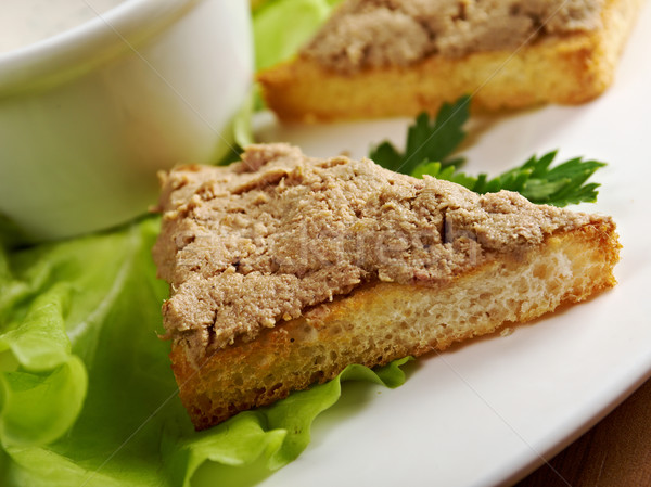  bread with delicious liver pate Stock photo © fanfo