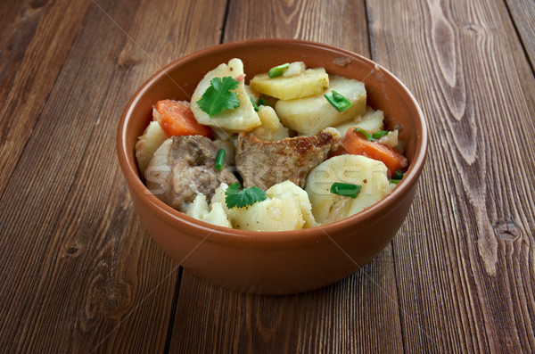 Naczyń francuski ziemniaki cebule baranina Zdjęcia stock © fanfo
