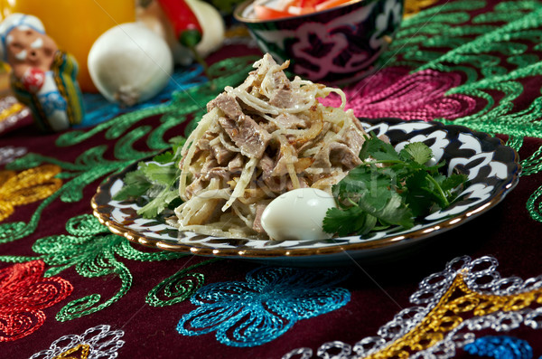 Uzbek beef salad -Central Asian cuisine Stock photo © fanfo