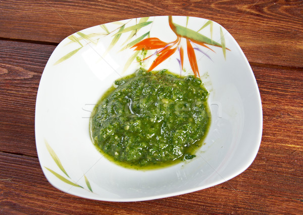 Pesto manjericão molho comida cozinha restaurante Foto stock © fanfo