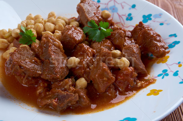 [[stock_photo]]: Agneau · rouge · sauce · dîner · Afrique · chouette