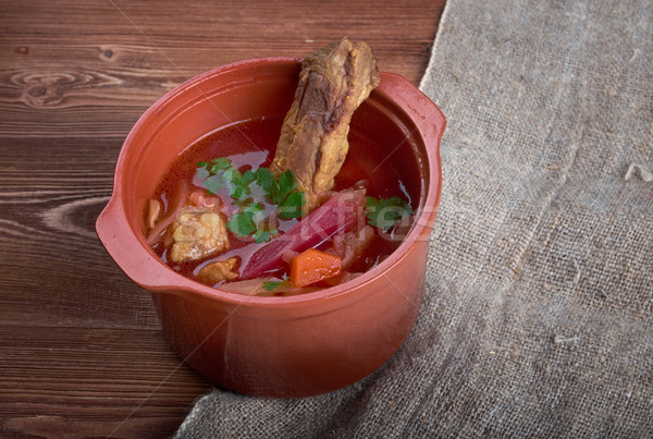 Keleti európai leves disznóhús has vacsora Stock fotó © fanfo