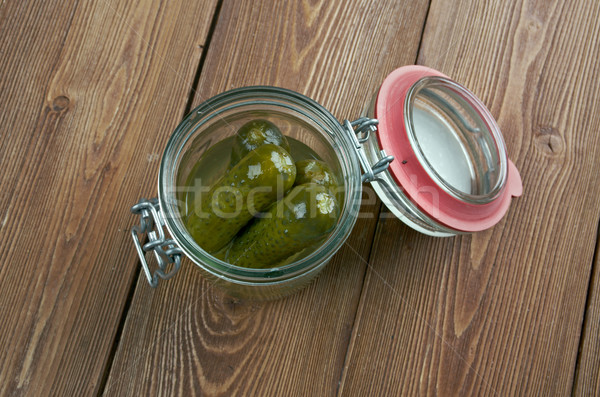 Especialidade pepino em conserva festa sal borracha sementes Foto stock © fanfo