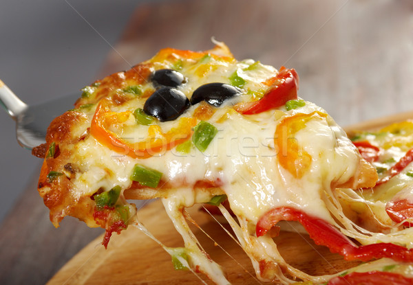 Elvesz szelet sajt otthon pizza paradicsom Stock fotó © fanfo