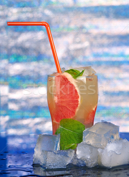 Mojito Grapefruit Cocktail Blatt Gläser Stock foto © fanfo