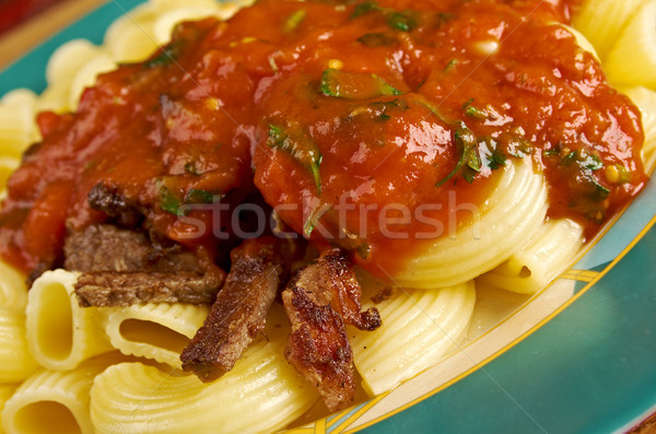 Stock foto: Italienisch · Pasta · Rohr · Fleisch · Essen · Abendessen