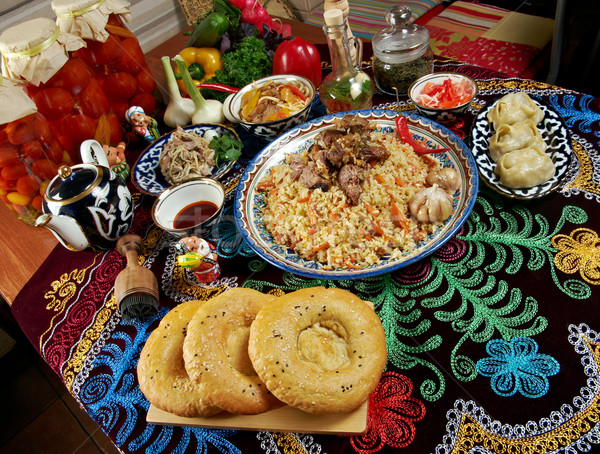 food set  Central Asian cuisine Stock photo © fanfo
