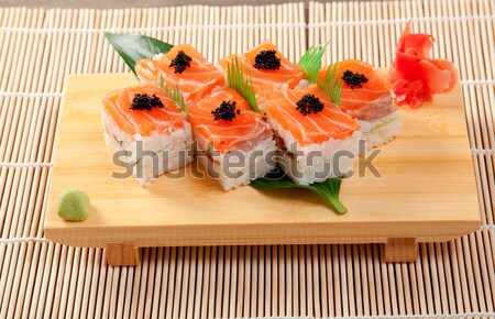 Foto stock: Japonês · sushi · rolar · fumado · peixe · tradicional