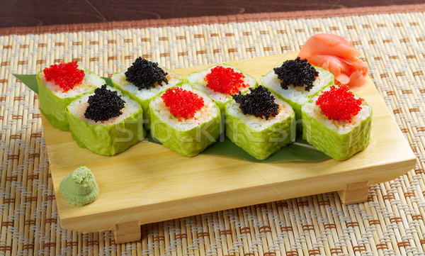 Zsemle füstölt hal ikra japán szusi Stock fotó © fanfo