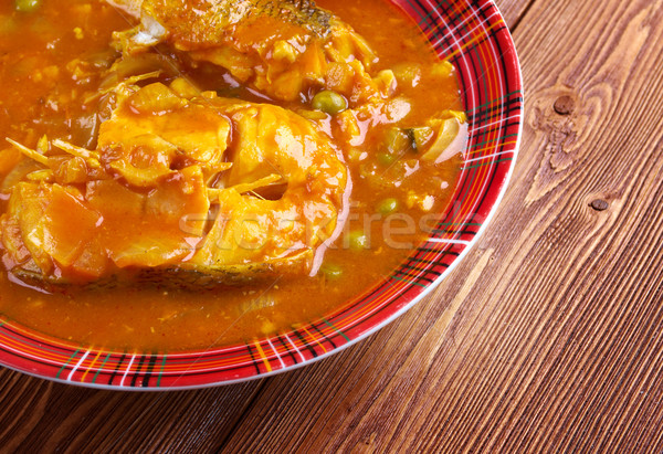 Hal curry indiai étel Stock fotó © fanfo