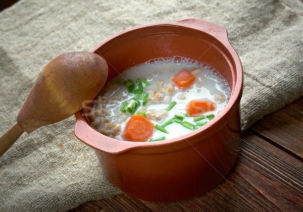 Arpa çorba klasik arka plan mutfak yeşil Stok fotoğraf © fanfo
