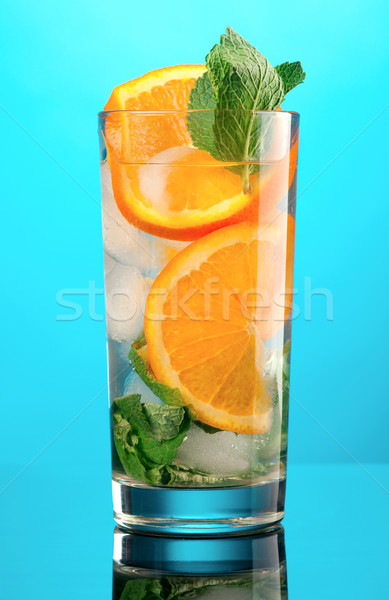 Stok fotoğraf: Mojito · turuncu · kokteyl · gözlük · yeşil · limon