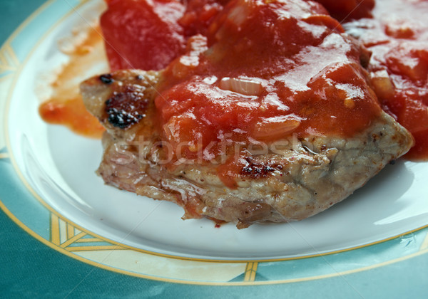 Überlieferung Eigenschaften Fleisch gekocht Paprika Tomaten Stock foto © fanfo