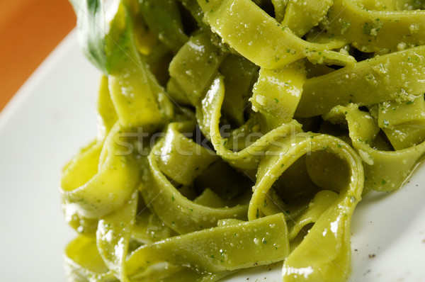 Tagliatelle pasta with pesto  Stock photo © fanfo