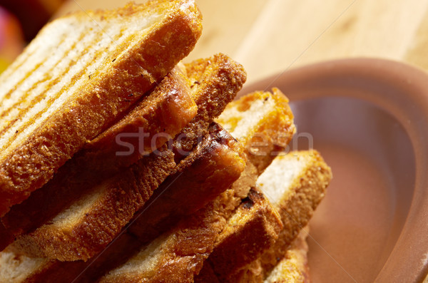 Köteg pirított kenyér szeletek felfelé fehér kenyér Stock fotó © fanfo