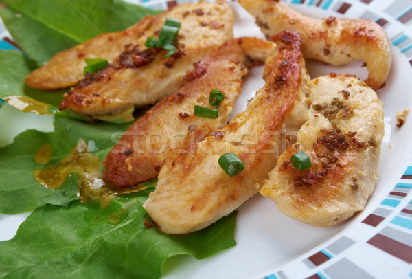 Tavuk kızartma mutfak malzemeler balsamik sirke karanfil sarımsak Stok fotoğraf © fanfo