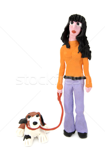 ходьбе собака оранжевый Purple Сток-фото © farres