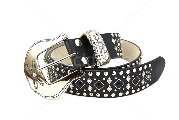 Cintura pelle metal fibbia bianco moda Foto d'archivio © farres