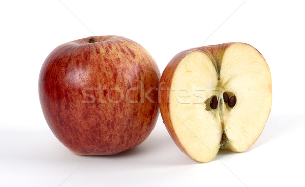 Egész alma vág tele fehér fa Stock fotó © farres