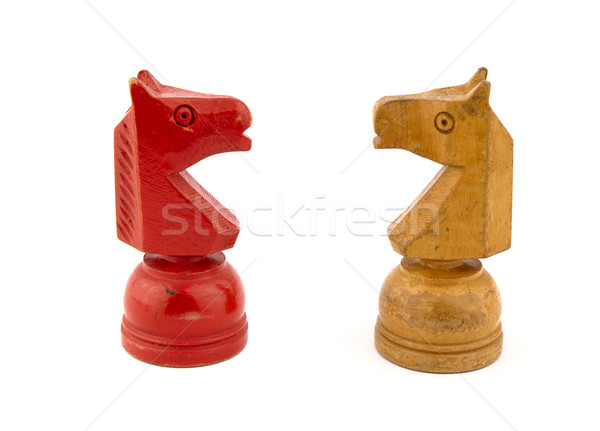 Lovak sakk fa piros hazárdjáték formák Stock fotó © farres