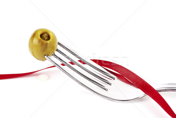 Olive tape fork Stock photo © farres