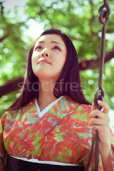 Mooie jonge japans vrouw kimono Stockfoto © fatalsweets