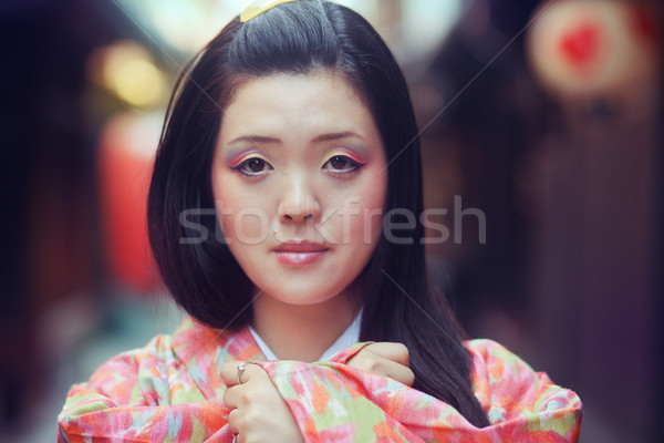 Mooie jonge japans vrouw kimono Stockfoto © fatalsweets