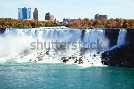 Niagara Falls foto zomer boom stad bomen Stockfoto © fatalsweets