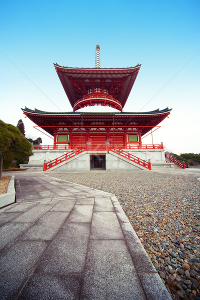 Japán templom Tokió buddhizmus égbolt város Stock fotó © fatalsweets