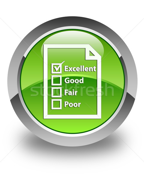 Questionnaire icon glossy green round button Stock photo © faysalfarhan