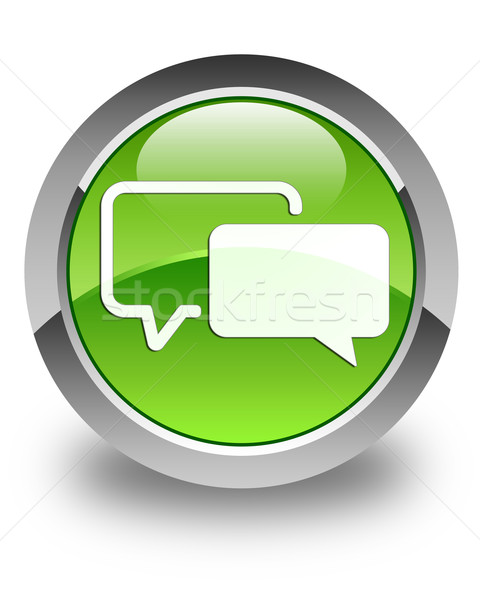 Testimonials icon glossy green round button Stock photo © faysalfarhan