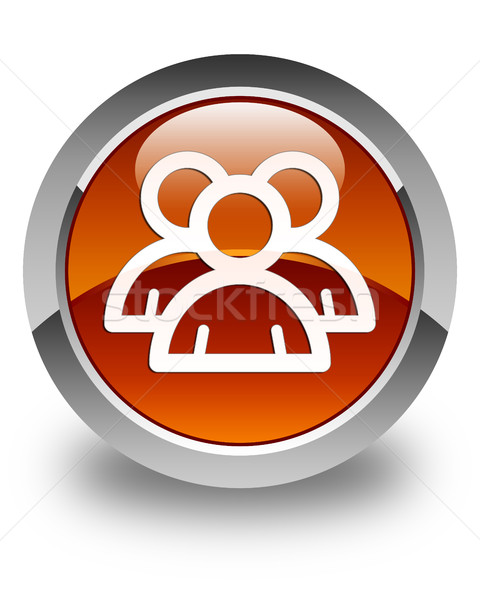 Grupy ikona brązowy przycisk internetowych Zdjęcia stock © faysalfarhan