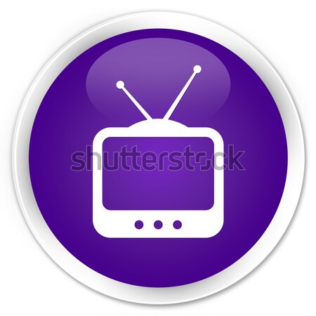 TV icon blue button Stock photo © faysalfarhan
