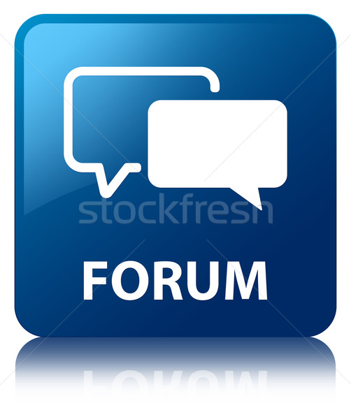 Forum glossy blue reflected square button Stock photo © faysalfarhan
