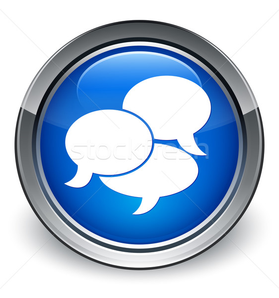 Testimonials icon glossy blue button Stock photo © faysalfarhan