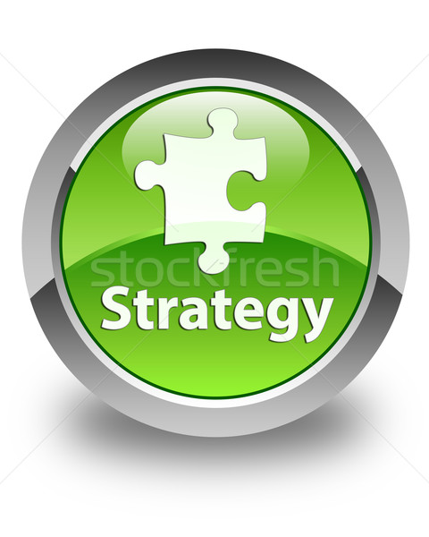 Strategy glossy green round button Stock photo © faysalfarhan