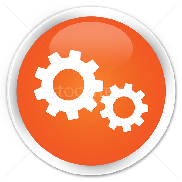 Proces ikona pomarańczowy przycisk podpisania internetowych Zdjęcia stock © faysalfarhan