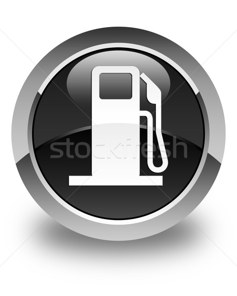 Fuel dispenser icon glossy black round button Stock photo © faysalfarhan