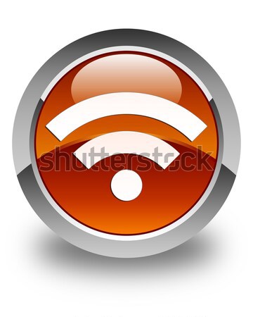 Wi-fi ícone marrom botão rede Foto stock © faysalfarhan