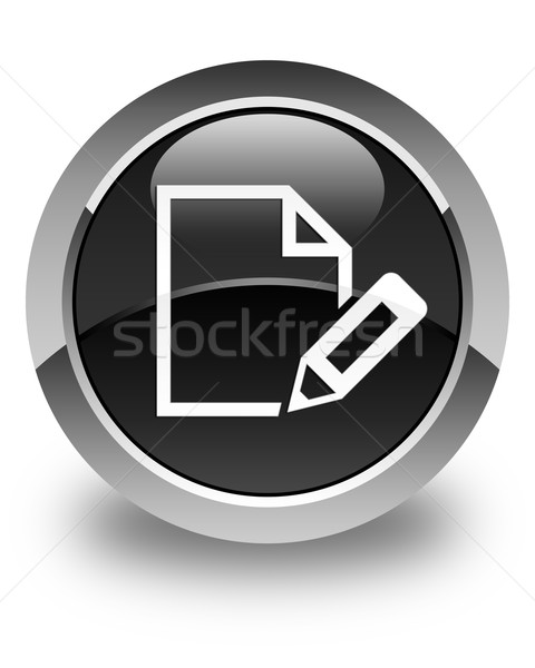 Edit document icon glossy black round button Stock photo © faysalfarhan