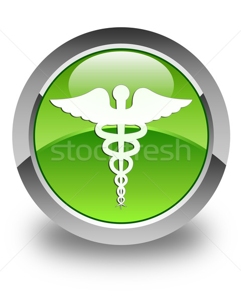 Medical icon glossy green round button Stock photo © faysalfarhan