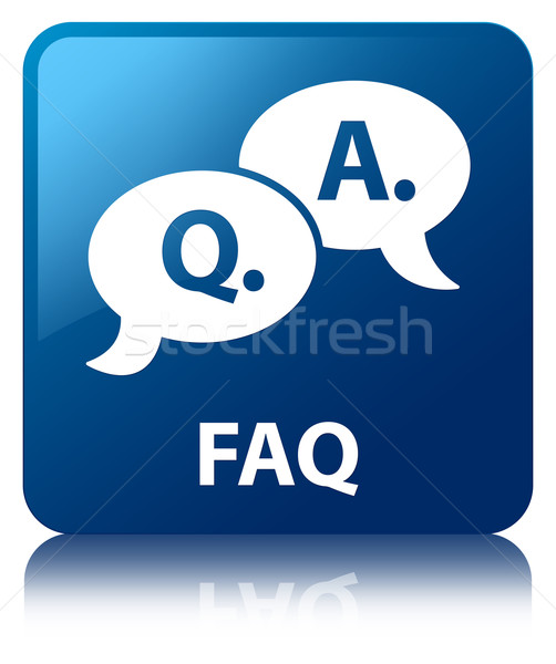 Faq (Question Answer bubble icon) glossy blue reflected square b Stock photo © faysalfarhan