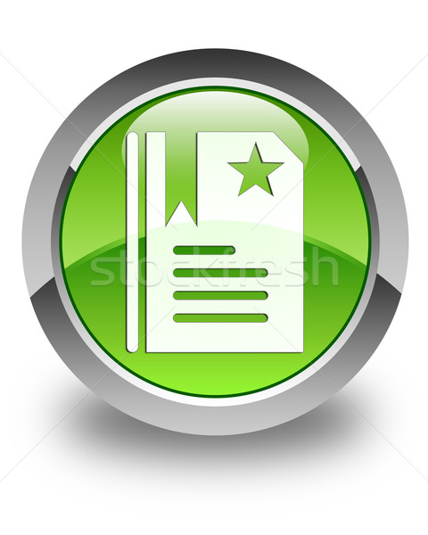Könyvjelző ikon fényes zöld gomb felirat Stock fotó © faysalfarhan