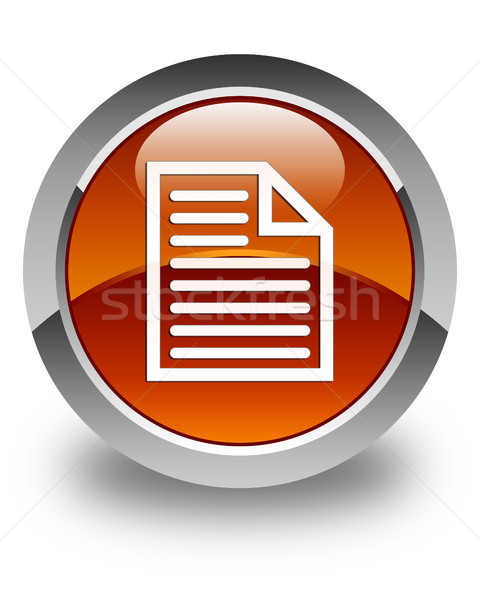 Document page icon glossy brown round button Stock photo © faysalfarhan