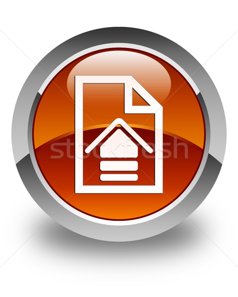 Upload document icon glossy brown round button Stock photo © faysalfarhan