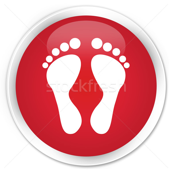 Stock foto: Fußabdruck · Symbol · rot · Taste · Web · Silhouette