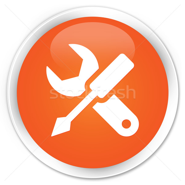 Ikona pomarańczowy przycisk internetowych usługi Zdjęcia stock © faysalfarhan