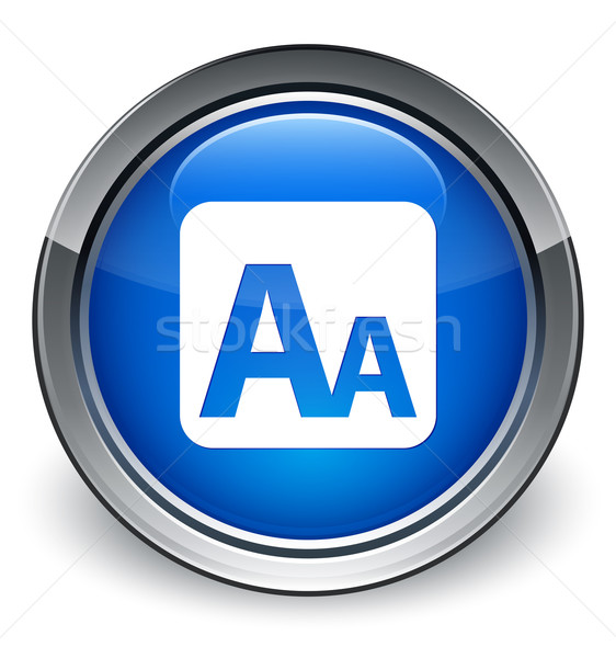 Font size box icon glossy blue button Stock photo © faysalfarhan