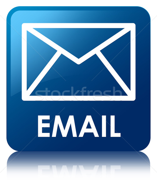 Stock photo: Email glossy blue reflected square button