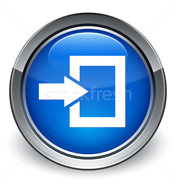 Login icon glossy blue button Stock photo © faysalfarhan